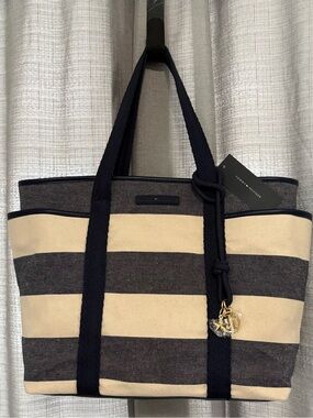 Tommy Hilfiger Rugby Stripe Canvas Tote Bag